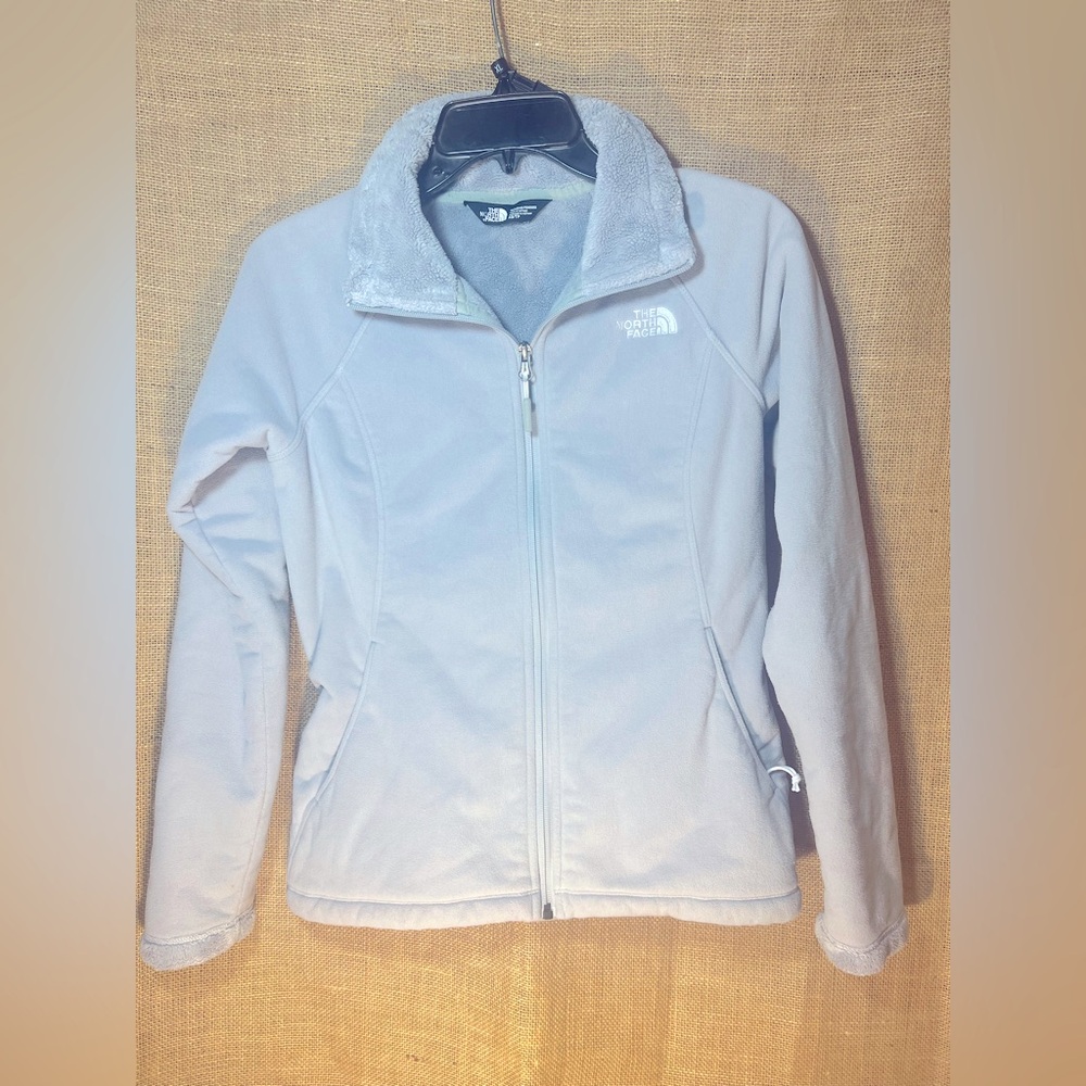 North Face Gray Ski Jacket with Stand-Up Collar